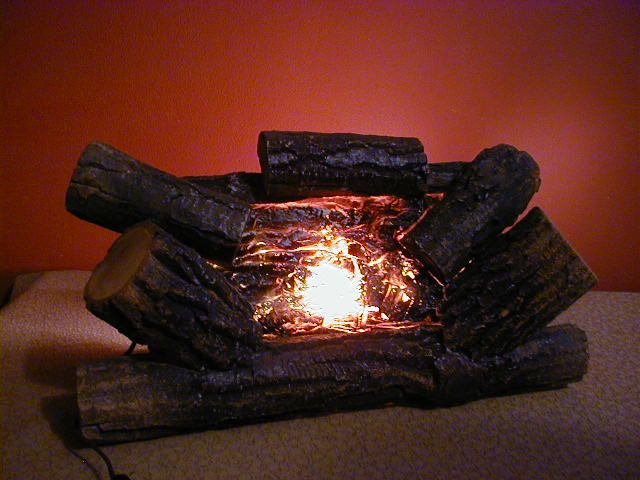   Electric Fireplace Logs Insert Motion Light w Real Wood Logs  