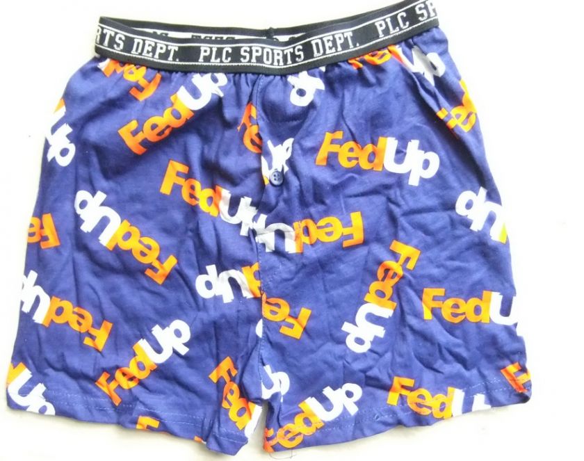 Boys Boxer Shorts Underwear FedUp Logo FedEx Mailing Service Parody 