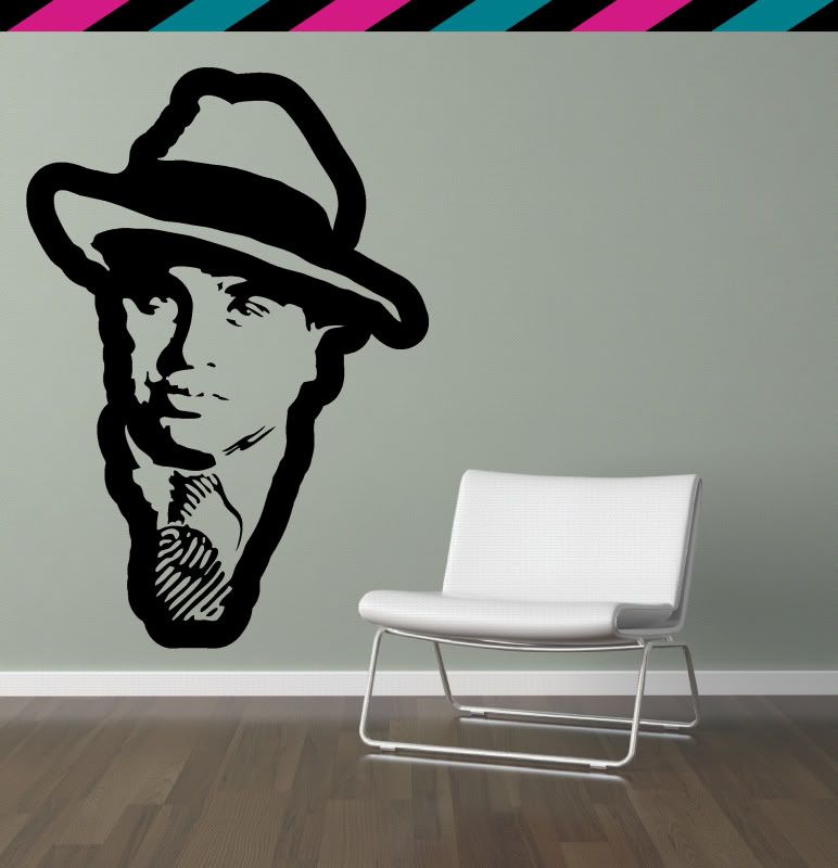 Al Capone gangster tommy gun gangsta wall decal sticker tattoo 