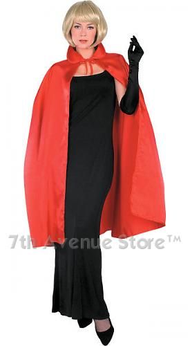 Red Satin Cape Adult Costume Devil / Vampire Cloak New  