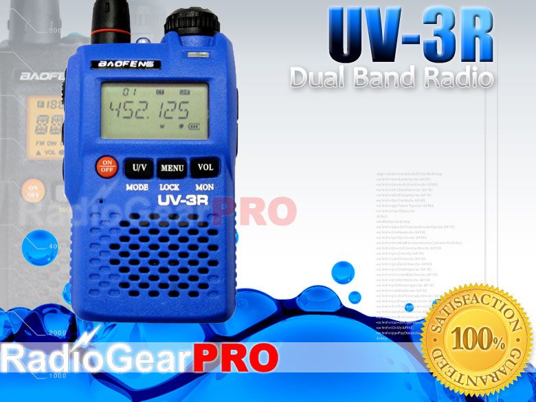Blue BaoFeng UV 3R VHF/UHF Dual Band radio S meter  