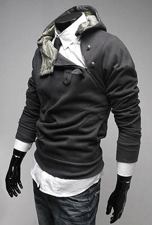 Mens Slim Fit Sexy Top Designed Cotton Hoody Hoodie Hooded Jacket Size 