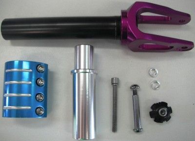 BulletProof Scooter Alloy Fork KIT Steel Steerer PURPLE  