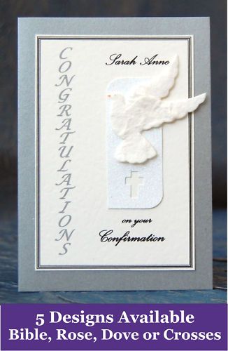 PERSONALISED Handmade Confirmation Card  5 Designs Q4SF  