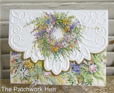   Wilson Floral Wreath Blank Note Card Set Embossed 095372021333  