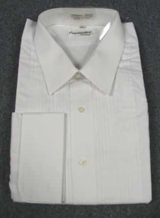New Mens White Fumagalli Laydown Collar Tuxedo Shirt  