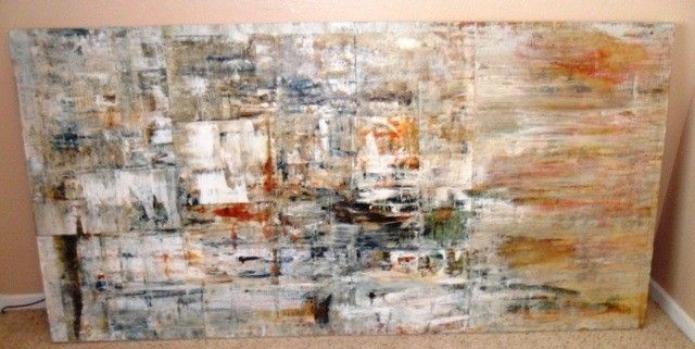   Abstract Painting Art Original Signed Oil Pastel Listed Artist  