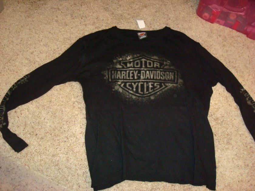 Harley Davidson HD Mens T Shirt Shirt XL XLarge Black Motorcycle Logo 