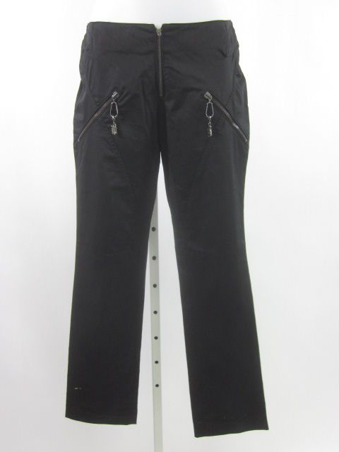 VERSACE JEANS COUTURE Black Cotton Zipper Pants Sz 24  