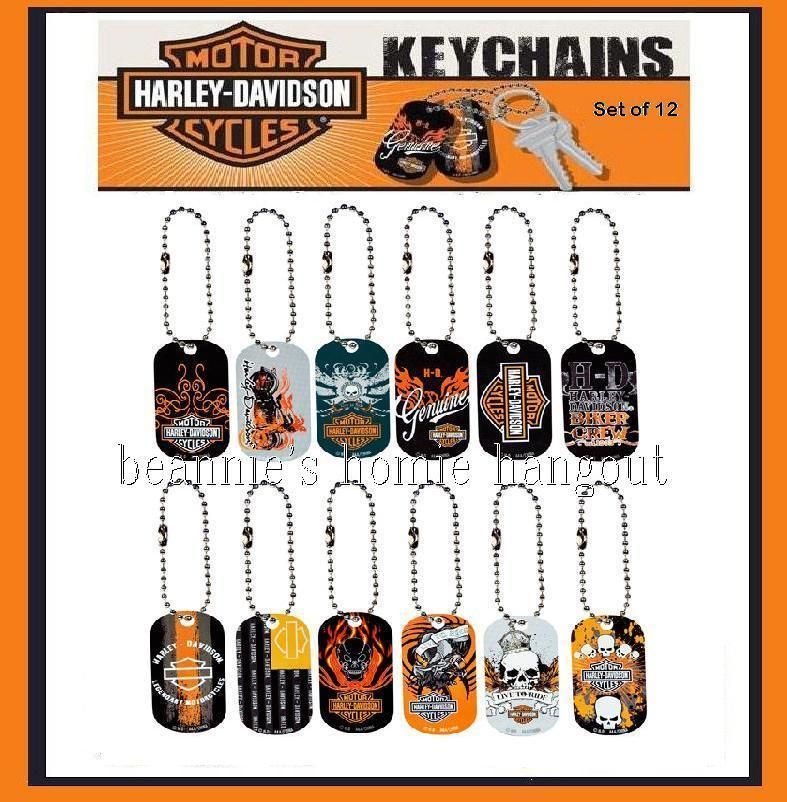 Licensed Harley Davidson Keychains ~ Dog Tags Set 2  