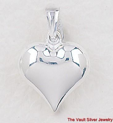 Sterling Silver Large Puffed Heart New 925 Italy 5333  