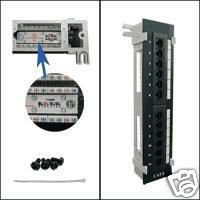 12 Port CAT5E Vertical Wall Mount Patch Panel w/Bracket  