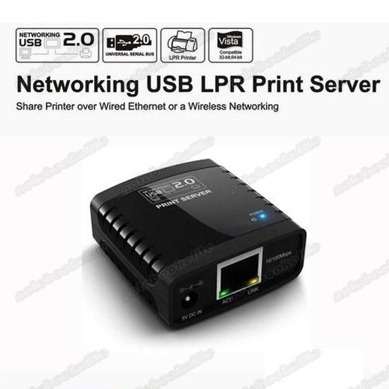   Notebook Ethernet & Wi Fi Network LPR Print Server Printer Share Hub