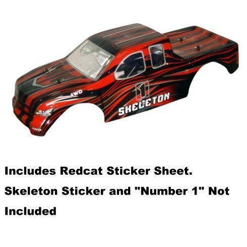 scale RC Truck body Red/black with decal sheet  